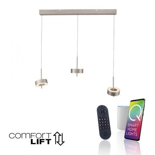 Dekorativní - PN 2248-95 Závěsné svítidlo Q-ROTATE 3 ramenné hliník nastavitelná výška Smart Home ZigBee 2700-5000K - PAUL NEUHAUS - foto 1