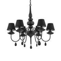 Dekorativní - ILUX 111872 Závěsné svítidlo Ideal Lux Blanche SP6 nero 111872 černé 75cm   - IDEALLUX