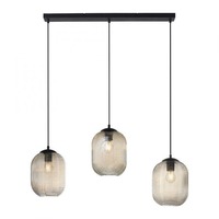 Vícečetná - PN 2001-27 SHITAKE LED závěsné svítidlo, 3 ramenné, barva jantar, retro styl, skleněné stínidlo - PAUL NEUHAUS