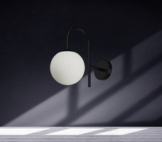 S ramenem - OS ANC40001 Nástěnné svítidlo ANCHA 1 triplex opál 1x E27 25W IP40 černá IN-12LN/092 C* - OSMONT