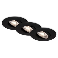 Kruhová - BRI 7146-035 3ks sada ultraploché LED vestavné svítidlo, pr. 9 cm, 5 W, černá - BRILONER