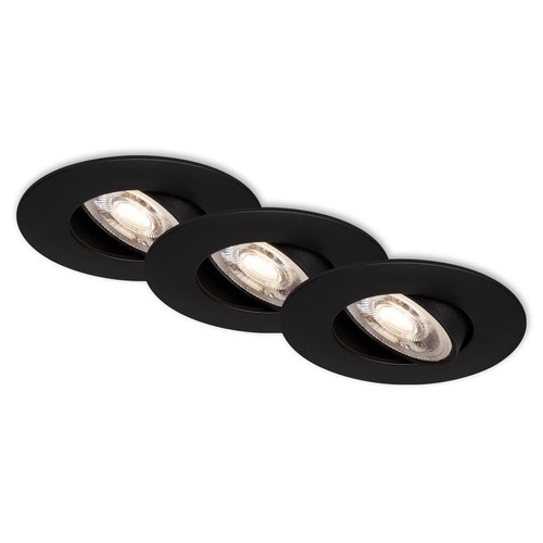 Kruhová - BRI 7146-035 3ks sada ultraploché LED vestavné svítidlo, pr. 9 cm, 5 W, černá - BRILONER - foto 1
