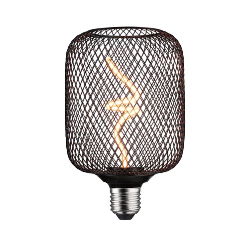 E27 - P 29262 Kovic Glow Standard 230V LED žárovka Zyl E27 4W 1800K stmívatelné černá - PAULMANN - foto 1