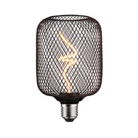 E27 - P 29262 Kovic Glow Standard 230V LED žárovka Zyl E27 4W 1800K stmívatelné černá - PAULMANN