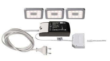 Přisazená - IMPR 620010 Deko-Light nábytkové přisazené svítidlo Paty hranaté 3ks sada 220-240V AC/50-60Hz 2,50 W 3000 K 160 lm 50 stříbrnášedá RAL 7001 - LIGHT IMPRESSIONS