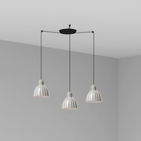Kónická - FARO 64255-114-3L VENICE závěsné svítidlo 3x žárovka, bílá s pruhy - FARO
