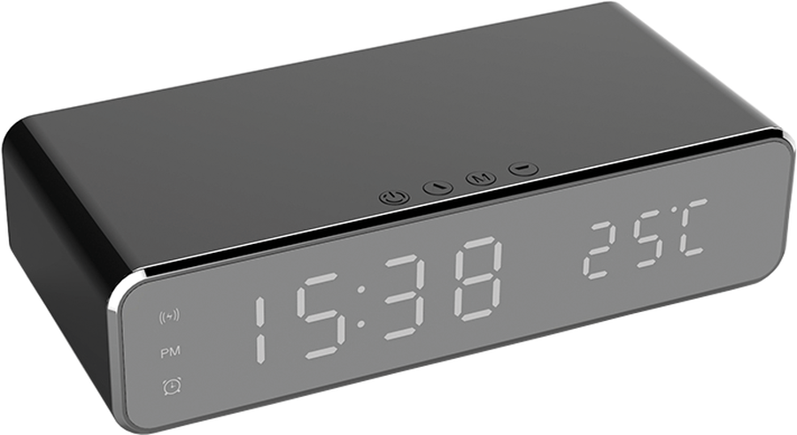 Mobilní a počítačové příslušenství Optonica - Bezdrátová nabíječka Hodiny + teploměr - foto 1