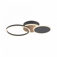 Kruhová - LD 14116-78 SEVENT LED stropní svítidlo kruhové černá s dekorem dřeva nastavitelné moderní 3000K - LEUCHTEN DIREKT / JUST LIGHT