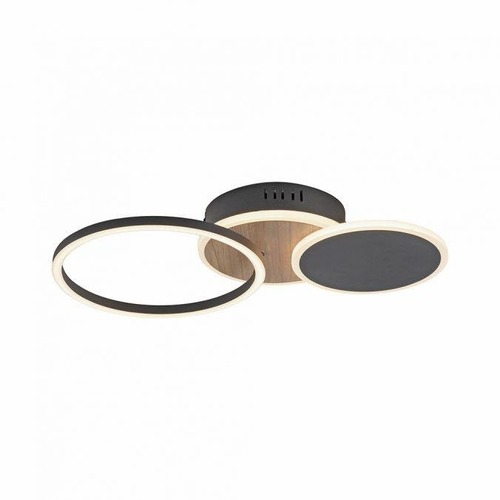Kruhová - LD 14116-78 SEVENT LED stropní svítidlo kruhové černá s dekorem dřeva nastavitelné moderní 3000K - LEUCHTEN DIREKT / JUST LIGHT - foto 1