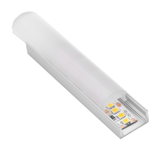 Al profily k přisazení - CEN KPRS40G-1713 VÝPRODEJ - AL PROFIL pro LED pásek 10mm plochý opálový kryt vypouklý 40d 24x13mm IP20 délka 2m - CENTURY - foto 1