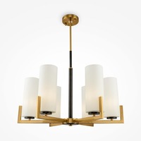 Dekorativní - M MOD089PL-06BS Lustr Fortano E27 6x40W bílá mosaz kov/sklo - MAYTONI