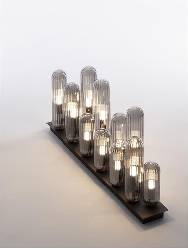 Hranatá - NV 9028853 Stropní svítidlo GUSTAVE lehce kouřově šedé sklo a matná černá G9 12x5W 230V IP20 bez žárovky - NOVA LUCE - foto 1