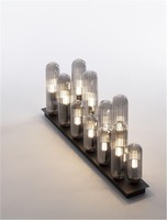 Hranatá - NV 9028853 Stropní svítidlo GUSTAVE lehce kouřově šedé sklo a matná černá G9 12x5W 230V IP20 bez žárovky - NOVA LUCE