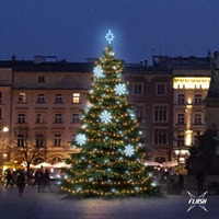 SADY na stromy - DLED TFS3023A LED světelná sada na stromy vysoké 9-11m, teplá bílá s Flash, ledové dekory 8EFD08