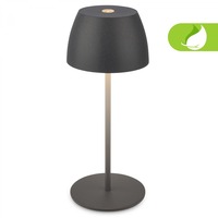 Stolní lampy dekorační - BRILO 7503015 LED nabíjecí stolní lampička Serina Mini, bezdrátová, 20cm, IP44, 2,5W, stmívatelné, dotykový vypínač, antracit - BRILO