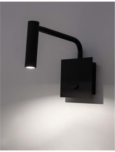 Dekorativní - NV 7140181 Nástěnné svítidlo SICILY černý hliník LED 3W 3000K s vypínačem - NOVA LUCE - foto 1