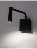 Dekorativní - NV 7140181 Nástěnné svítidlo SICILY černý hliník LED 3W 3000K s vypínačem - NOVA LUCE