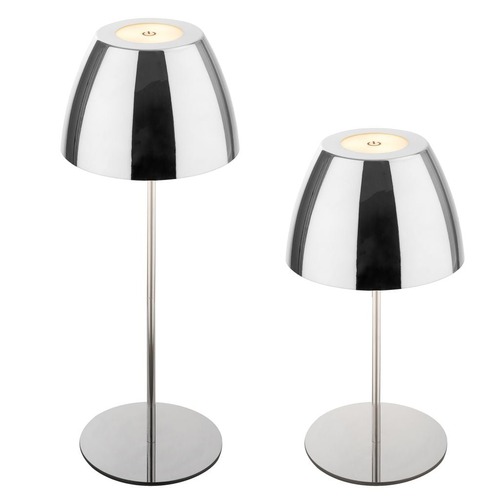 Stolní lampy dekorační - BRILO 7522118 Serina LED bezdrátová stolní lampička IP44, stmívatelná, dotykový vypínač, chrom - BRILO - foto 1