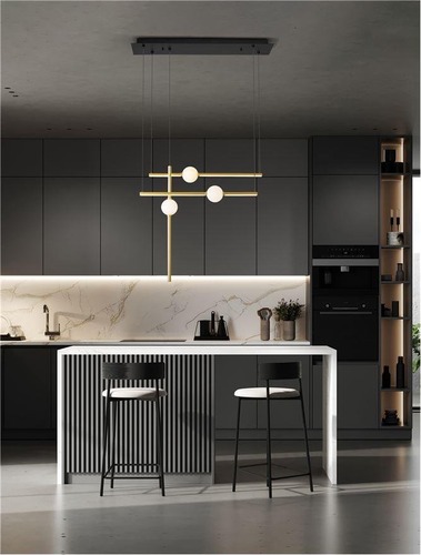 Podélná - NV 9695257 Závěsné svítidlo ACROBAT černá a zlatá LED 40W 3000K stmívatelné - NOVA LUCE - foto 1