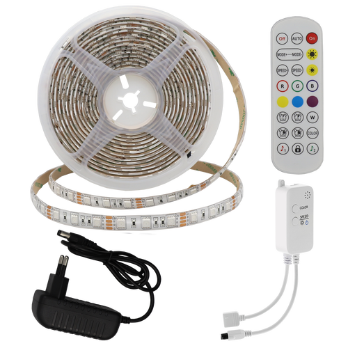 Sady LED pásků - Vodotěsný adaptér LED Strip Set + Bluetooth Music + dálkové 60 LED diody - foto 1