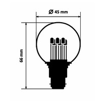 B22d - DLED LB22W DecoLED LED žárovka - teple bílá, patice B22