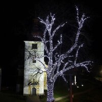 Venkovní řetězy - DLED SKNX105 LED světelný řetěz 5m, ledově bílá, 60 diod, IP67