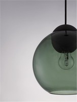 Koule - NV 9009242 Závěsné svítidlo MIDORI matný černý kov a tmavě zelené sklo E27 1x12W 230V IP20 bez žárovky - NOVA LUCE