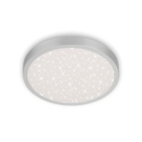 Kruhová - BRILO 3071-014 LED stropní svítidlo hvězdné nebe, pr. 38 cm, 24 W, 3000 lm, stříbrná - BRILO