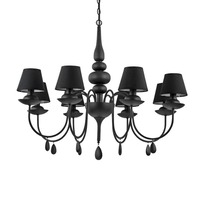 Dekorativní - ILUX 111896 Závěsné svítidlo Ideal Lux Blanche SP8 nero 111896 černé 92cm 8x40W   - IDEALLUX