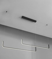 Podélná - NV 9006088 Závěsné svítidlo STRITA LED 40W 2857lm 3000K stmívatelné pískově černý hliník - NOVALUCE