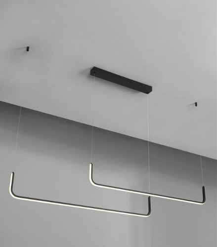 Podélná - NV 9006088 Závěsné svítidlo STRITA LED 40W 2857lm 3000K stmívatelné pískově černý hliník - NOVALUCE - foto 1