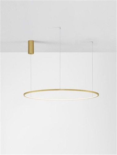 Kruhová - NV 9345610 Závěsné svítidlo TARQUIN broušený zlatý hliník a akryl LED 58W 230V 3000K IP20 stmívatelné - NOVA LUCE - foto 1