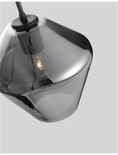 Kónická - NV 9724102 Závěsné svítidlo VEIRO chromové sklo / černý kov / černý kabel E27 1x12W 230V IP20 bez žárovky - NOVA LUCE - foto 1