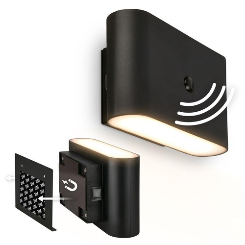 Nepřímé osvětlení - BRI 3878015 AKCE - Chat nástěnné svítidlo - 3W, 270lm, bezdrátová, LED, s pohybovým čidlem, černá - BRILONER - foto 1