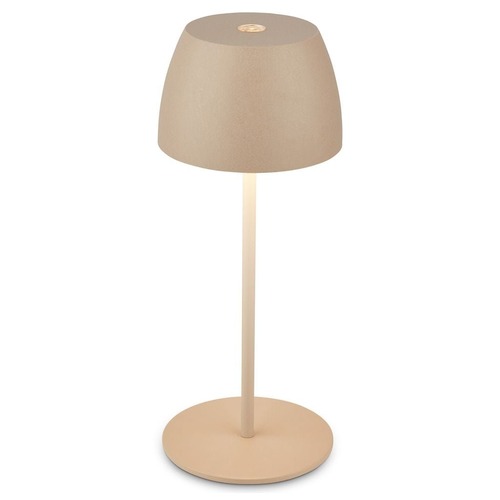 Stolní lampy dekorační - BRILO 7503011 LED nabíjecí stolní lampička Serina Mini, bezdrátová, 20cm, IP44, 2,5W, stmívatelné, dotykový vypínač, béžová - BRILO - foto 1