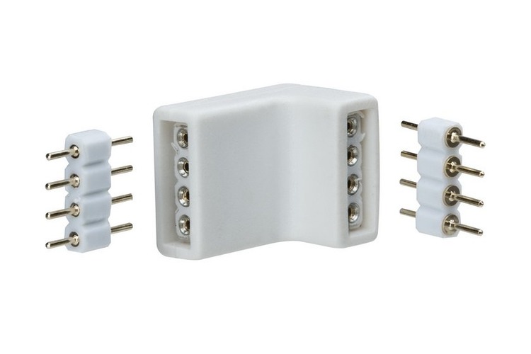 Příslušenství pro LED pásky - P 70334 YourLED rohová spojka 4ks bílá, černá, plast - PAULMANN - foto 1