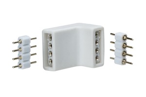 Příslušenství pro LED pásky - P 70334 YourLED rohová spojka 4ks bílá, černá, plast - PAULMANN