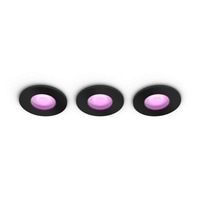 Koupelnová - PH 8720169320895 Hue WACA Xamento podhledové LED svítidlo 3x GU10 5.7W 350lm 2000-6500K RGB IP44, černé - PHILIPS