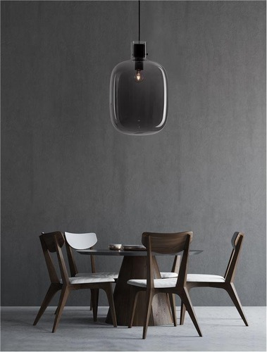 Koule - NV 9236500 Závěsné svítidlo CINZIA kouřové sklo černý kabel černá kovová základna E27 1x12W 230V IP20 bez žárovky - NOVA LUCE - foto 1