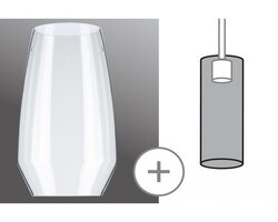 Svítidla - P 95351 URail 2Easy stínidlo Vento čiré sklo max. 50W - PAULMANN