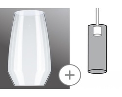 Svítidla - P 95351 URail 2Easy stínidlo Vento čiré sklo max. 50W - PAULMANN