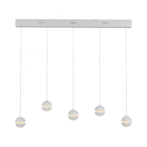 Vícečetná - LD 14993-16 Kolekce Schöner Wohnen LED závěsné svítidlo LINI, bílá, 5-ramenné, nastavitelná výška, krokově stmívatelné, 3000K - JUST LIGHT - foto 1