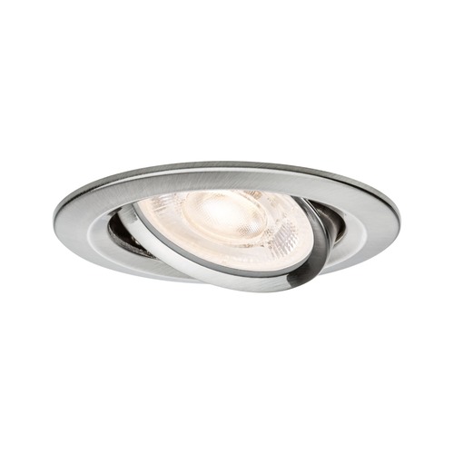 Koupelnová - P 92415 LED vestavné svítidlo Nova Plus GU10 Flat IP65 93mm 4,9W 230V 2700K kov kartáčovaný - PAULMANN - foto 1