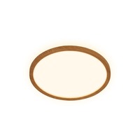 Kruhová - BRILO 7450314 Tava Wood LED stropní svítidlo, přímé a nepřímé osvětlení, ploché, imitace dřeva, kruhové 29 cm - BRILO