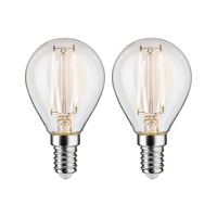 E14 - P 28857 LED kapka Filament E14 230V 2x2,7W 2700K čirá - PAULMANN