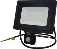 LED reflektory - LED SMD Floodlight Black City Line s kabelem PIR senzoru 70 cm