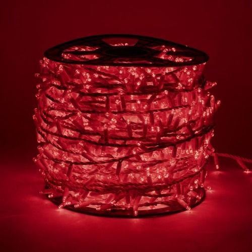 Venkovní řetězy - DLED SKN0102R DecoLED LED světelný řetěz - 100m, 2000 červených diod, bílý kabel - foto 1