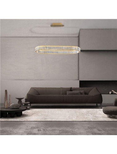 Dekorativní - NV 9333073 Závěsné svítidlo AURELIA zlatý kov a křišťál LED 48W 230V 3500K IP20 stmívatelné - NOVA LUCE - foto 1