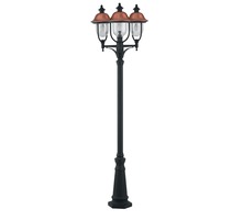 Sloupková - FAN LANT-VENEZIA-P3 Sloupkové svítidlo PALO VENEZIA černá/měď, 3xE27, IP44, 230 x 65 cm - FANEUROPE