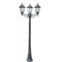 Sloupková - FAN LANT-FIRENZE/P3 Sloupkové svítidlo FIRENZE černá/stříbrná, 3xE27, IP44, 218 x 76,5 cm - FANEUROPE